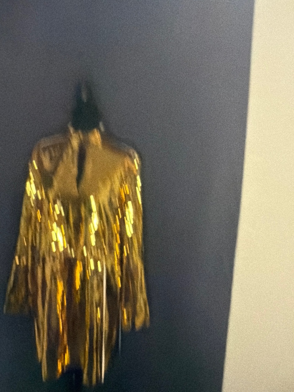 TIBI Gold Sequin Long Sleeve Mini Dress - Picture 5 of 6